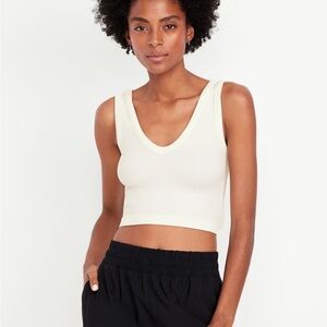 Old Navy Cream Ribbed Crop Top